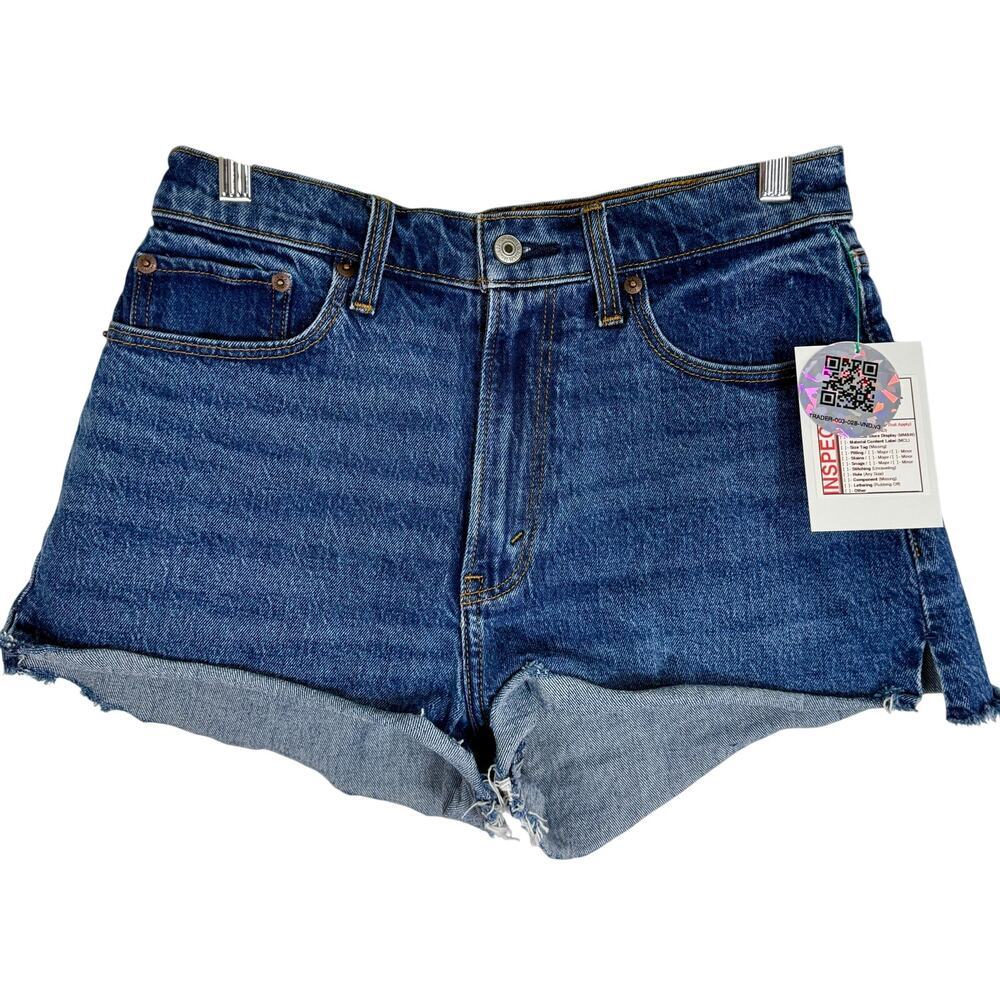 NEW Abercrombie & Fitch Curve Love The Mom Short High Rise Jean Shorts Size 27 4